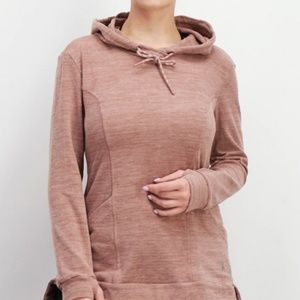 Spyder Women Hooded Brand Logo Tunic Fleece Pink/Rose Size Small Preowned